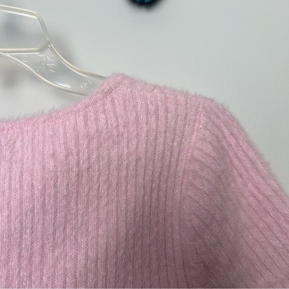 Sincerely Jules Fluffy Baby Pink Short Sleeve Cardigan - Picture 7 of 9